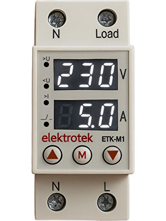 Monofaze Gerilim Ve Akım Koruyucu 63a 230v Din Ray Ayarlanabilir Röle