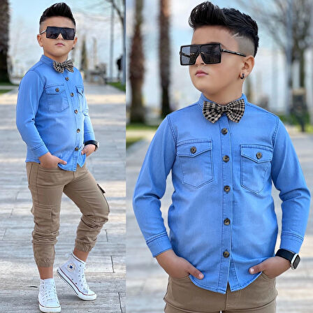 Kot Gömlek Gabardin Kargo Cep Pantolon Papyon Kombin