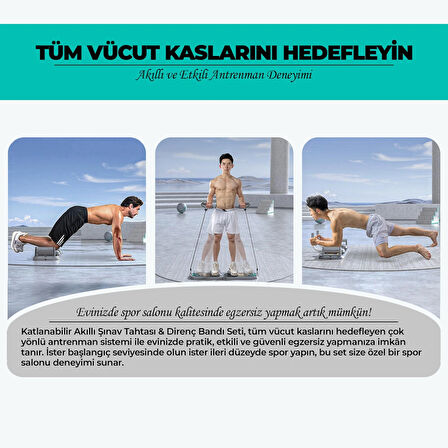 RELAXUS Çok Fonksiyonlu Akıllı Şınav Egzersiz Tahtası Direnç Lastik Bandı Katlanabilir Taşınabilir Çok Yönlü Antrenman Sistemi