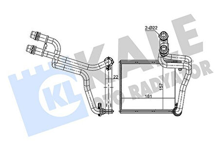 KALORİFER RADYATÖRÜ BORULU GOLF 6 -JETTA 4-1.2TSI-1.4TSI-1.6-2.0TDI 181X157X22 5C0819031