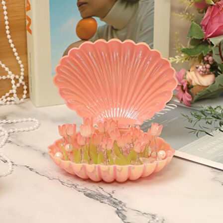 LED Işıklı Kendin Yap Deniz Kabuğu Tasarımlı Lale Lamba 