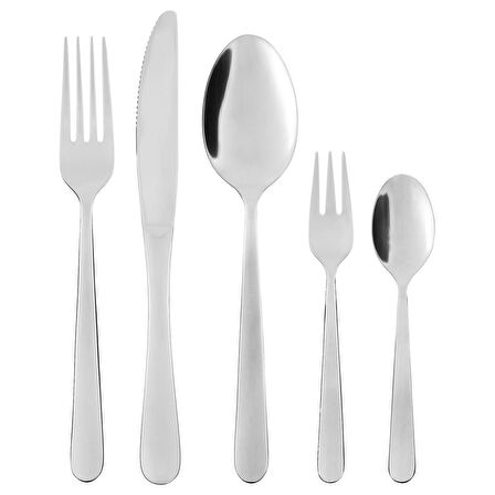 6 kişilik çatal bıçak takımı, paslanmaz çelik, 30 parça