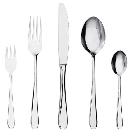 6 kişilik çatal bıçak takımı, paslanmaz çelik, 30 parça