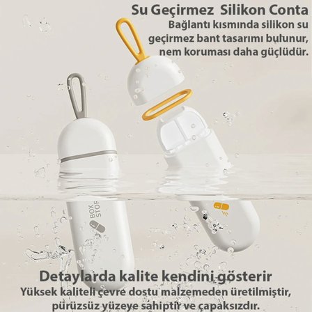 Su nem geçirmez ilaç kutusu ilaç saklama kutusu mini taşınabilir 3 bölmeli ilaç kutusu PBA içermez