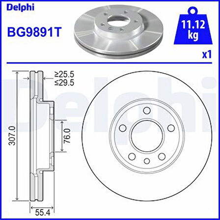 FREN DİSKİ TEKLİ PAKET . DELİKLİ ÖN VW CARAVELLE. MULTIVAN. TOUAREG. TRANSPORTER 10/2002  7E0615301D 7H0615301D JZW615301E