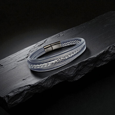  FM Siyah Beyaz Çoklu Deri Bileklik 31833B2D9 