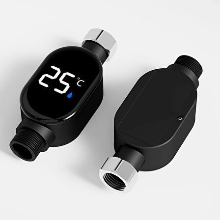 Caldo Led Ekran Siyah Banyo Duş Musluk Termometresi 3 Renk Sıcaklık Göstergesi