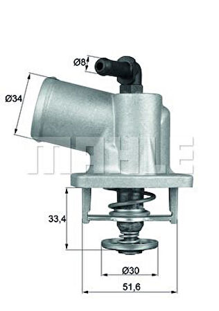 TERMOSTAT KOMPLE ASTRA G-CORSA B-TIGRA-ZAFIRA 1.4-1.4 165-1.6-1.6 165 92C 95517668 1338434 1338331 90573326