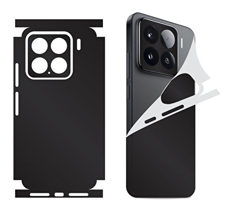 Xiaomi Redmi note 14 için uyumlu 360 full arka kaplama koruma sticker kılıfsız kullanım- MAT SİYAH