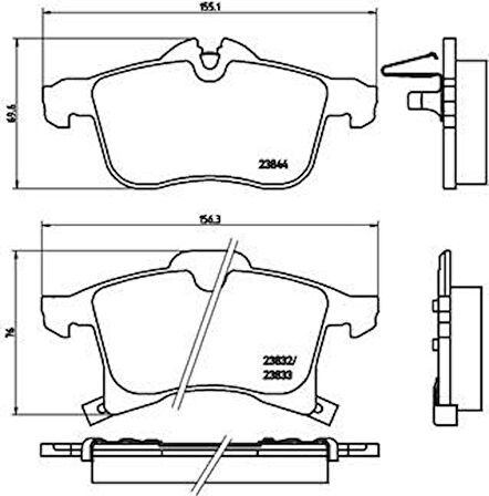 ÖN FREN BALATASI ASTRA H 2004 MERIVA A-B 2003 ZAFIRA 2005 CORSA C-D 2003 COMBO C-D 2004 95514416 93176115 1605080 1605998