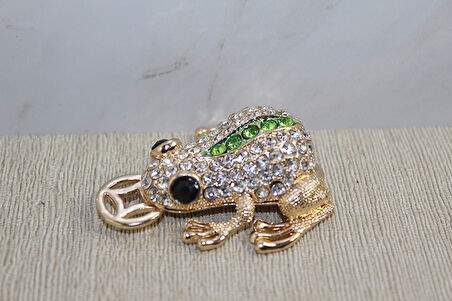 Swarovski Taşlı Minik Figür - Kurbağa 