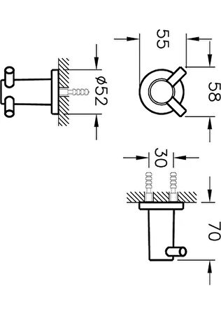 VitrA Ilia A44391 İkili Askı, Krom