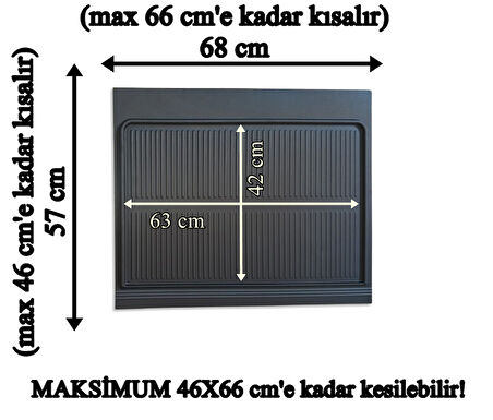 Evye Altı Su Tutucu Antrasit Sert Plastik 68x57 cm 