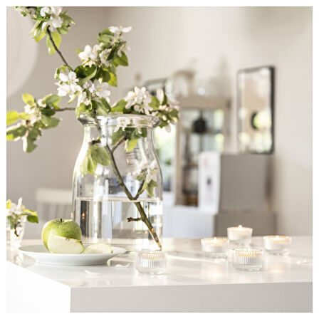 Kokulu tealight mum, açık yeşil, 3.5 saat, elma