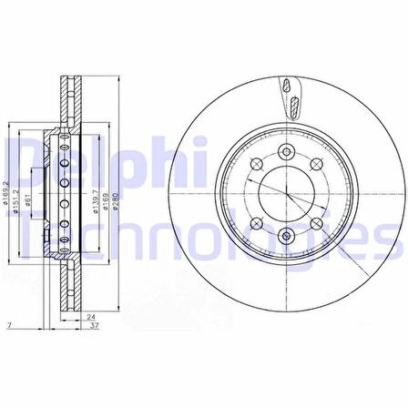 ÖN FREN AYNASI DİSKİ RENAULT CLIO 2 1998 CLIO 3 2005 CLIO 5 2019 MEGANE 1 1996 MEGANE 2 2002 SCENIC 1 1996 SCENIC 2 2002 CAPTUR 2013 DACIA DOKKER 2012 LODGY 2012 280X24X4 DELİK HAVALI ÇİZGİLİ 402068053R 7701205230 7701207829
