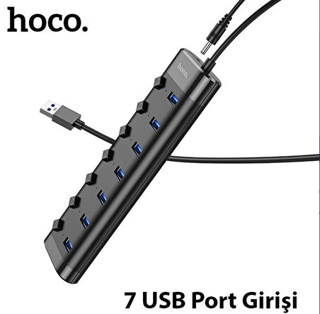 Masaüstü 7 adet Yüksek Hızlı usb çoklayıcı Usb çoğaltıcı adaptör Yazıcı Flash Disk Kamera