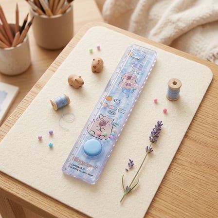 BakGelAl Eğlenceli Oyunlu Kapibara Cetvel 15cm - Eğlenceli Kapibara Figürlü İnteraktif Okul Cetveli