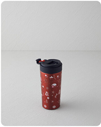 Çelik Mug termos 330 ml Sıcak Soğuk sızdırmaz özel tasarım uzun süre sıcak soğuk korumalı KIRMIZI
