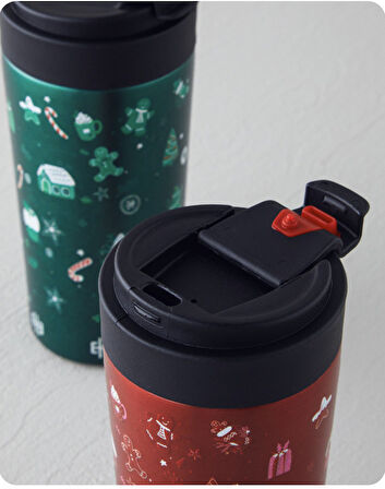 Çelik Mug termos 330 ml Sıcak Soğuk sızdırmaz özel tasarım uzun süre sıcak soğuk korumalı KIRMIZI