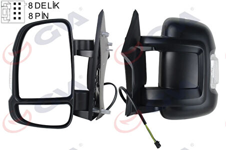 DIŞ DİKİZ AYNASI SOL DUCATO-BOXER-JUMPER 2006 ELEKTRİKLİ ISITMALI SİNYALLİ KISA KOL KONVEKS 8 FİŞ VM-6201EHL 735424423 735480934 8153 Y8