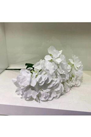 Beyaz Yapay Ortanca Çiçeği 42 Cm
