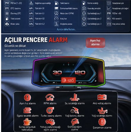 Ford mondeo focus fiesta için Harici digital gösterge Odb ekran arıza göstergesi turbo gösterge hayalet ekran