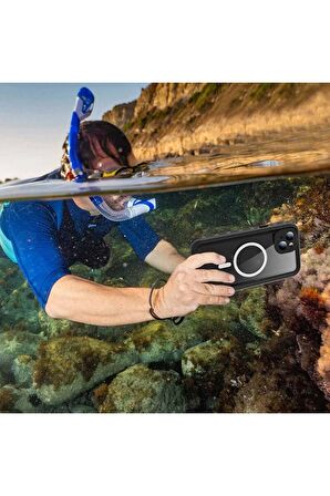 Apple iPhone 15 Plus ile Uyumlu Kılıf Su Geçirmez 360 Derece Koruma Waterproof Telefon Kılıfı