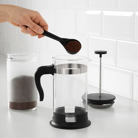 French Press, Paslanmaz Çelik-Siyah, 1 lt