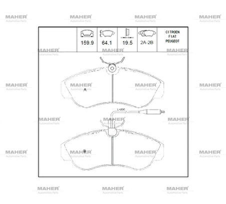 FREN BALATA DUCATO 1 1998-2006 / BOXER 1 1998-2006 / JUMPER 1 1998-2006 ÖN FİŞLİ 9945810