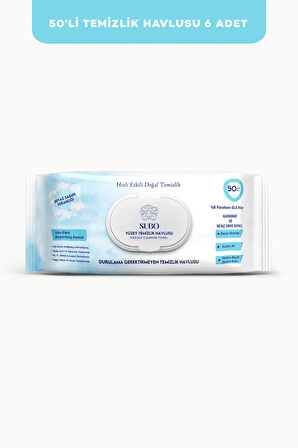 SUBO YÜZEY TEMİZLİK HAVLUSU 50 'Lİ BEYAZ SABUN 6X50