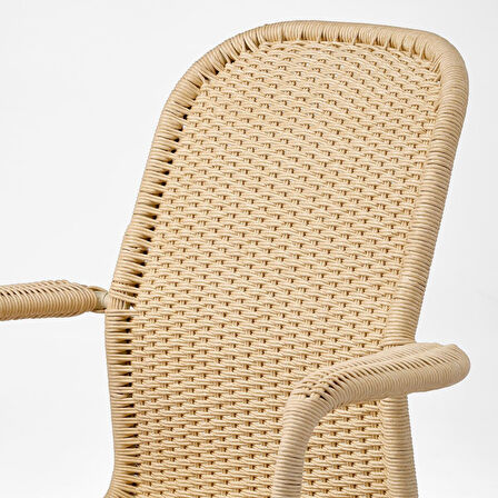 Çalışma sandalyesi, bej-beyaz, kolçaklı