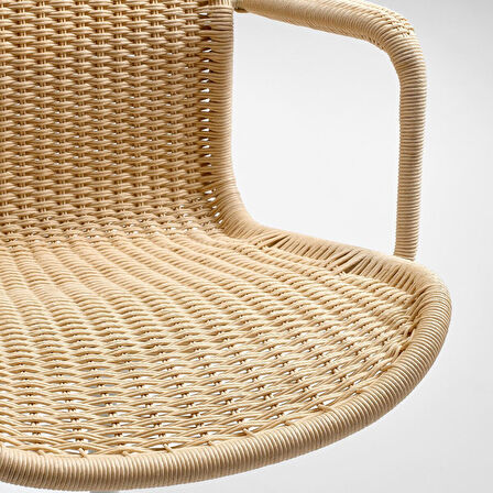 Çalışma sandalyesi, bej-beyaz, kolçaklı