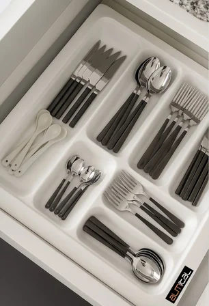 40x45 cm. Beyaz Kaşıklık ve Kepçelik 2'li Set 40x41CM ‘E KADAR KESİLEBİLİR