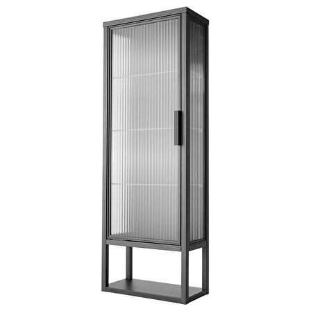 Banyo duvar dolabı, antrasit, 36x18x102 cm