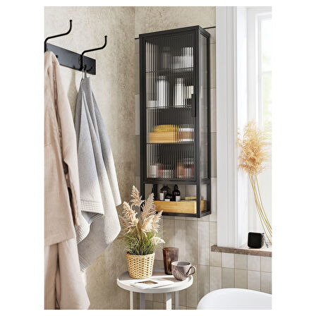 Banyo duvar dolabı, antrasit, 36x18x102 cm