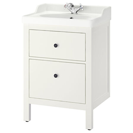Lavabo dolabı kombinasyonu, beyaz, 62x49x95 cm, RUNSKAR batarya