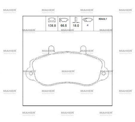 FREN BALATA MASTER 1 1998-2003 / TRANSIT 1991-2000 / MOVANO A 1998-2003 ÖN 7701205294