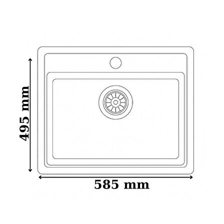 Granit Evye KOMORI Series Anthracite 58,5x49,5 (ANTRASİT) 
