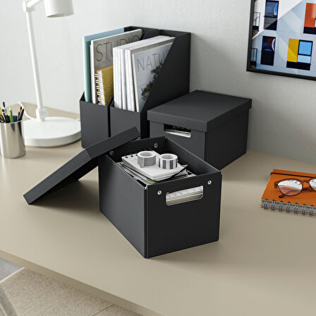 Kapaklı kutu, antrasit, 18x25x16 cm