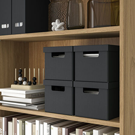 Kapaklı kutu, antrasit, 18x25x16 cm