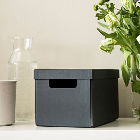 Kapaklı kutu, antrasit, 18x25x16 cm