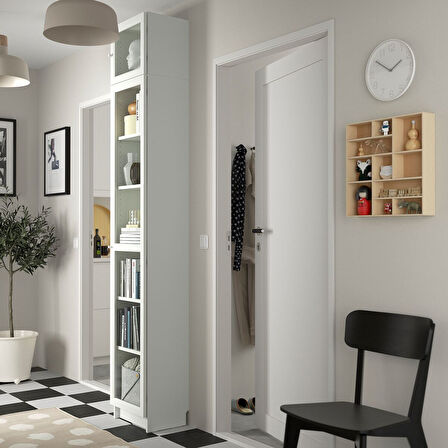 Cam kapaklı kitaplık, beyaz, 40x30x237 cm