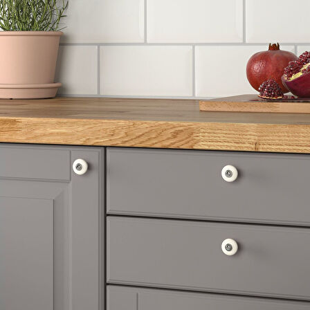 Topuz, kırık beyaz-krom kaplama, 23 mm