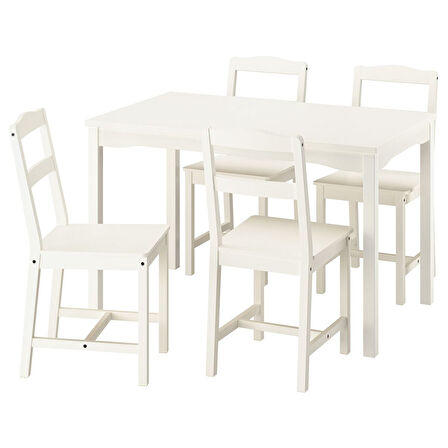 Mutfak masası takımı, beyaz, 4 sandalyeli