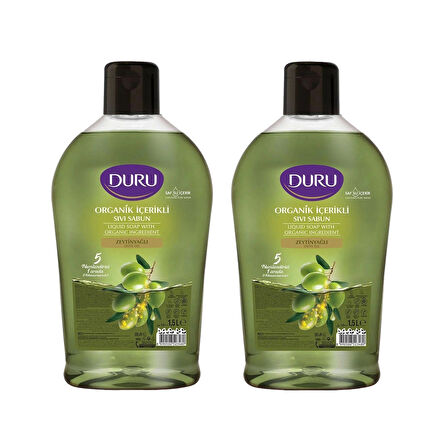 Duru Sıvı Sabun Organik İçerikli Zeytinyağlı 1500 ml x 2 adet