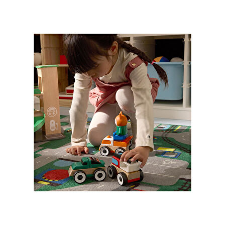 Araç seti, çok renkli, itfaiye aracı,spor araba,çekici