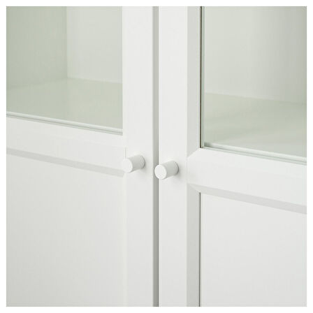 Cam/panel kapaklı kitaplık, beyaz, 80x30x237 cm