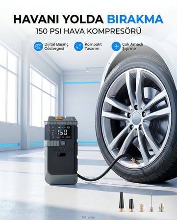 NSUN T-Life Jump Starter 19800 mAh Akü Takviyeli Hava Kompresörü LENSUN LS 99