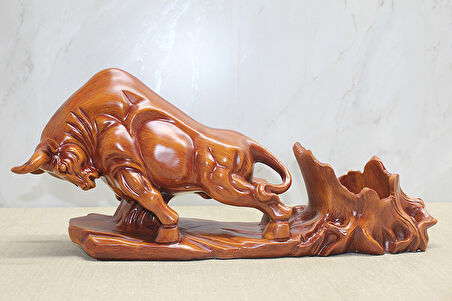 Polyester Boğa Figürü Şaraplık 