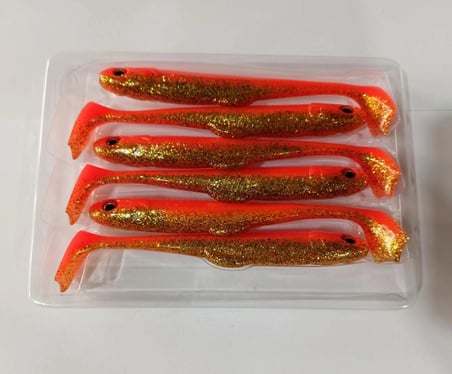 Daiwa Flat Junkie Duckfin Shad 4.2" Silikon Yem/6 Adet(Orange Gold)